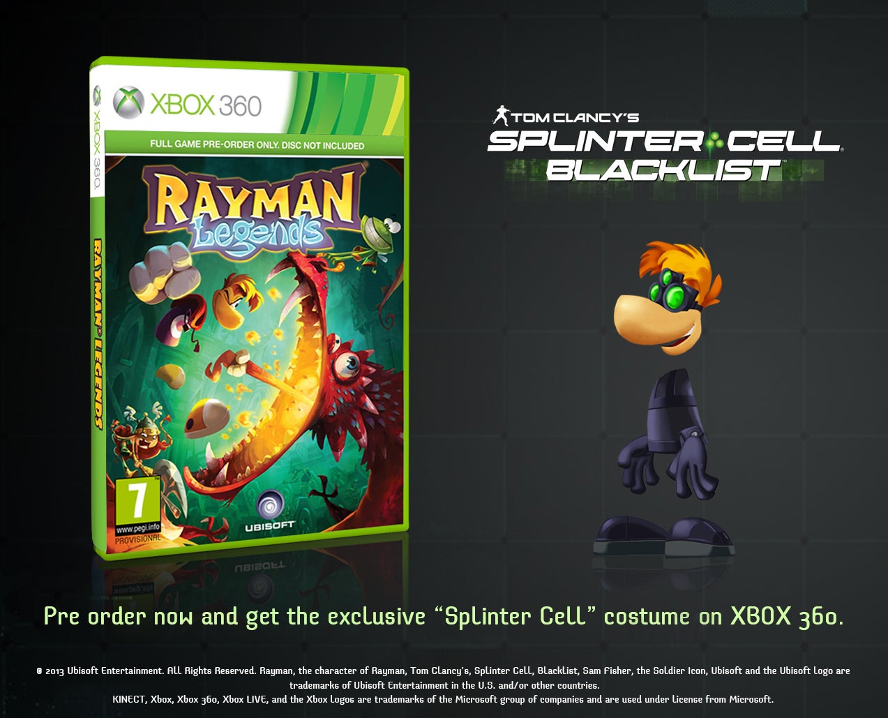 Pre Order Rayman Legends At Game To Get Assassin S Creed Splinter Cell